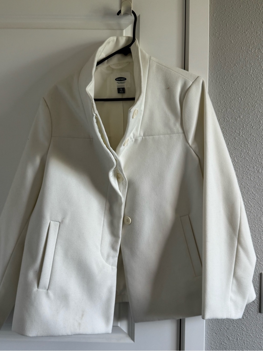 Old Navy Cream Button-Front Pea Coat